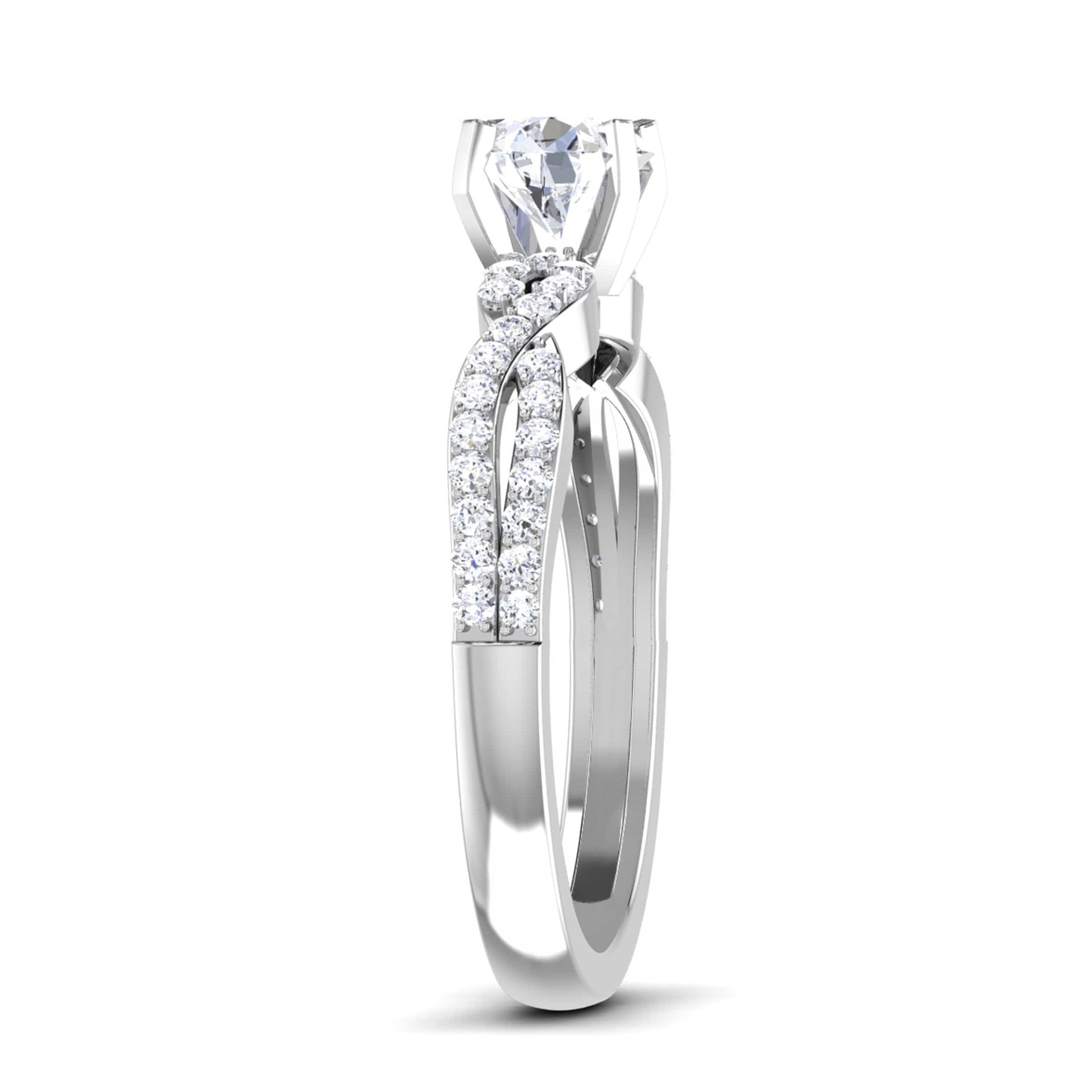 2-Carat Lab Grown Solitaire Double Shank Diamond Engagement Platinum Ring JL PT LG G 6994-D