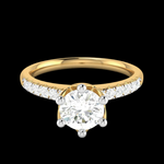 Load image into Gallery viewer, 1-Carat Lab Grown Solitaire Diamond Shank Yellow Gold Ring JL AU LG G 105Y-C
