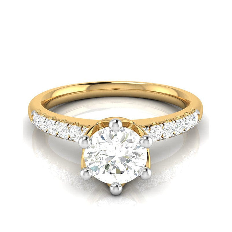 1.50-Carat Lab Grown Solitaire Diamond Shank Yellow Gold Ring JL AU LG G 105Y-D