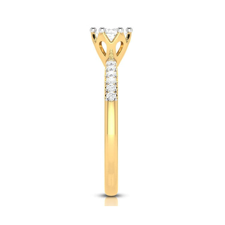 1.50-Carat Lab Grown Solitaire Diamond Shank Yellow Gold Ring JL AU LG G 105Y-D