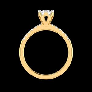 1.50-Carat Lab Grown Solitaire Diamond Shank Yellow Gold Ring JL AU LG G 105Y-D