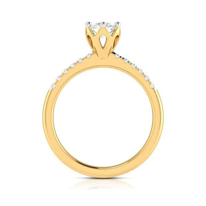 1.50-Carat Lab Grown Solitaire Diamond Shank Yellow Gold Ring JL AU LG G 105Y-D