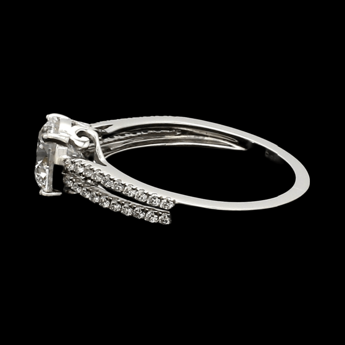 1.50-Carat Lab Grown Solitaire Platinum Diamond Split Shank Ring JL PT LG G 1221-C