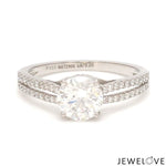 Load image into Gallery viewer, 2-Carat Lab Grown Solitaire Platinum Diamond Split Shank Ring JL PT LG G 1221-D
