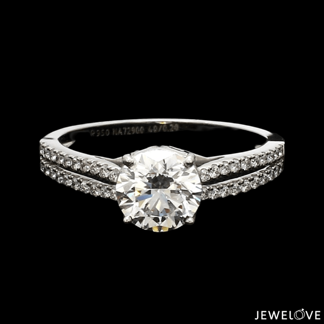 70-Pointer Solitaire Platinum Diamond Split Shank Ring JL PT 1221-C