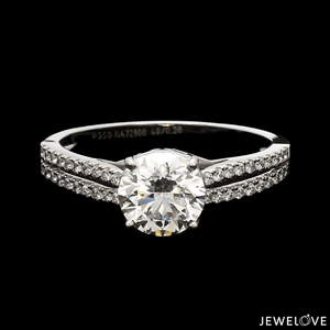 50-Pointer Lab Grown Solitaire Platinum Diamond Split Shank Ring JL PT LG G 1221