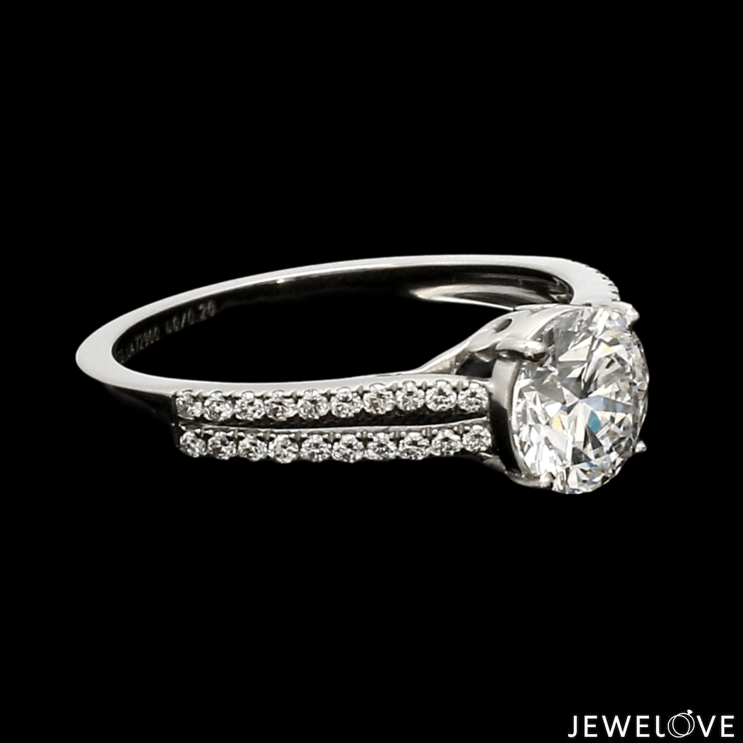 70-Pointer Solitaire Platinum Diamond Split Shank Ring JL PT 1221-C