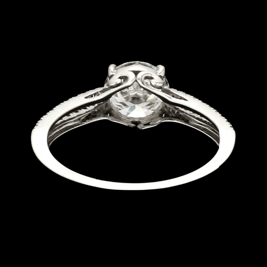 50-Pointer Lab Grown Solitaire Platinum Diamond Split Shank Ring JL PT LG G 1221