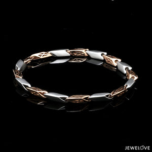 5.75mm Platinum & Rose Gold Bracelet for Men JL PTB 1217