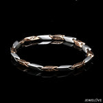 Load image into Gallery viewer, 5.75mm Platinum &amp; Rose Gold Bracelet for Men JL PTB 1217
