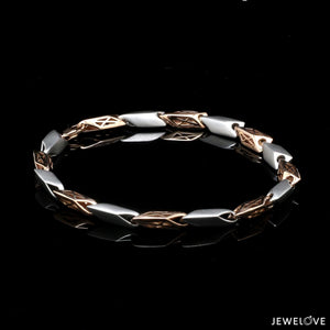 5.75mm Platinum & Rose Gold Bracelet for Men JL PTB 1217