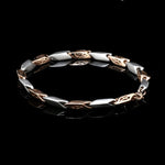 Load image into Gallery viewer, 5.75mm Platinum &amp; Rose Gold Bracelet for Men JL PTB 1217
