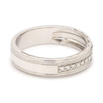 Load image into Gallery viewer, 8 Diamond Platinum Ring with Milgrain Finish JL PT 6755
