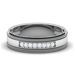 Load image into Gallery viewer, 8 Diamond Platinum Ring with Milgrain Finish JL PT 6755
