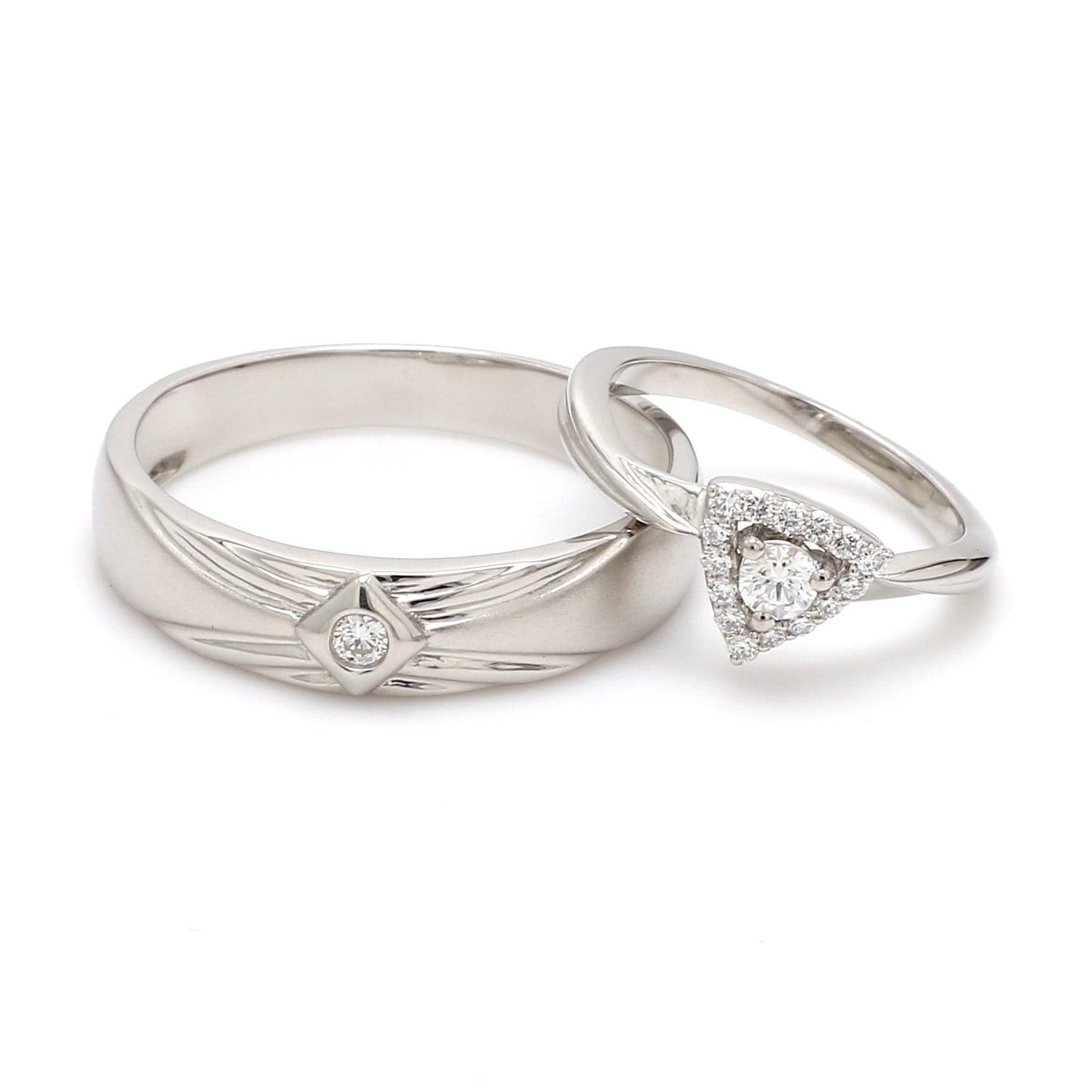 Beautiful Platinum Love Bands with Diamonds JL PT 903