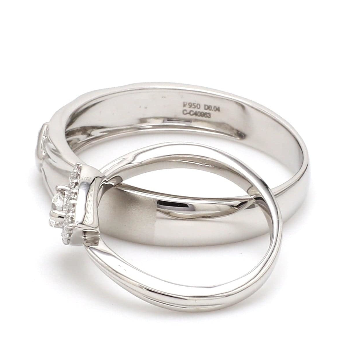 Beautiful Platinum Love Bands with Diamonds JL PT 903