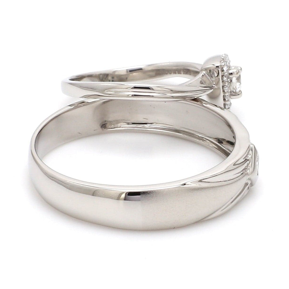 Beautiful Platinum Love Bands with Diamonds JL PT 903