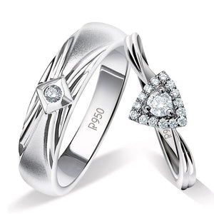 Beautiful Platinum Love Bands with Diamonds JL PT 903