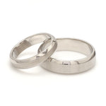 Load image into Gallery viewer, Beveled Edges Plain Platinum Couple Ring JL PT 616 - A Solid
