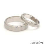 Load image into Gallery viewer, Beveled Edges Plain Platinum Couple Ring JL PT 616 - A Solid
