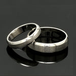 Load image into Gallery viewer, Beveled Edges Plain Platinum Couple Ring JL PT 616 - A Solid
