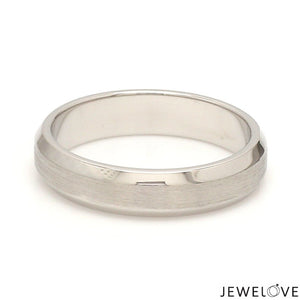 Beveled Edges Plain Platinum Couple Ring JL PT 616 - A Solid