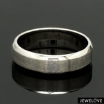 Load image into Gallery viewer, Beveled Edges Plain Platinum Couple Ring JL PT 616 - A Solid
