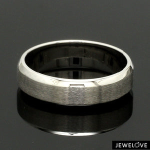 Beveled Edges Plain Platinum Couple Ring JL PT 616 - A Solid