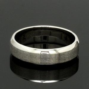 Beveled Edges Plain Platinum Couple Ring JL PT 616 - A Solid