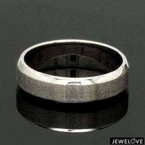 Beveled Edges Plain Platinum Couple Ring JL PT 616 - A Solid