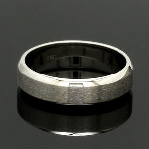 Beveled Edges Plain Platinum Couple Ring JL PT 616 - A Solid