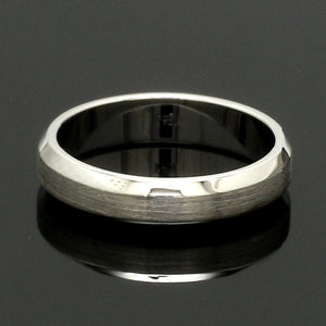 Beveled Edges Plain Platinum Couple Ring JL PT 616 - A Solid