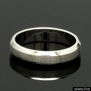 Beveled Edges Plain Platinum Couple Ring JL PT 616 - A Solid