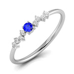 Load image into Gallery viewer, Blue Sapphire Platinum Diamond Engagement Ring JL PT LR 7003
