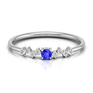 Blue Sapphire Platinum Diamond Engagement Ring JL PT LR 7003