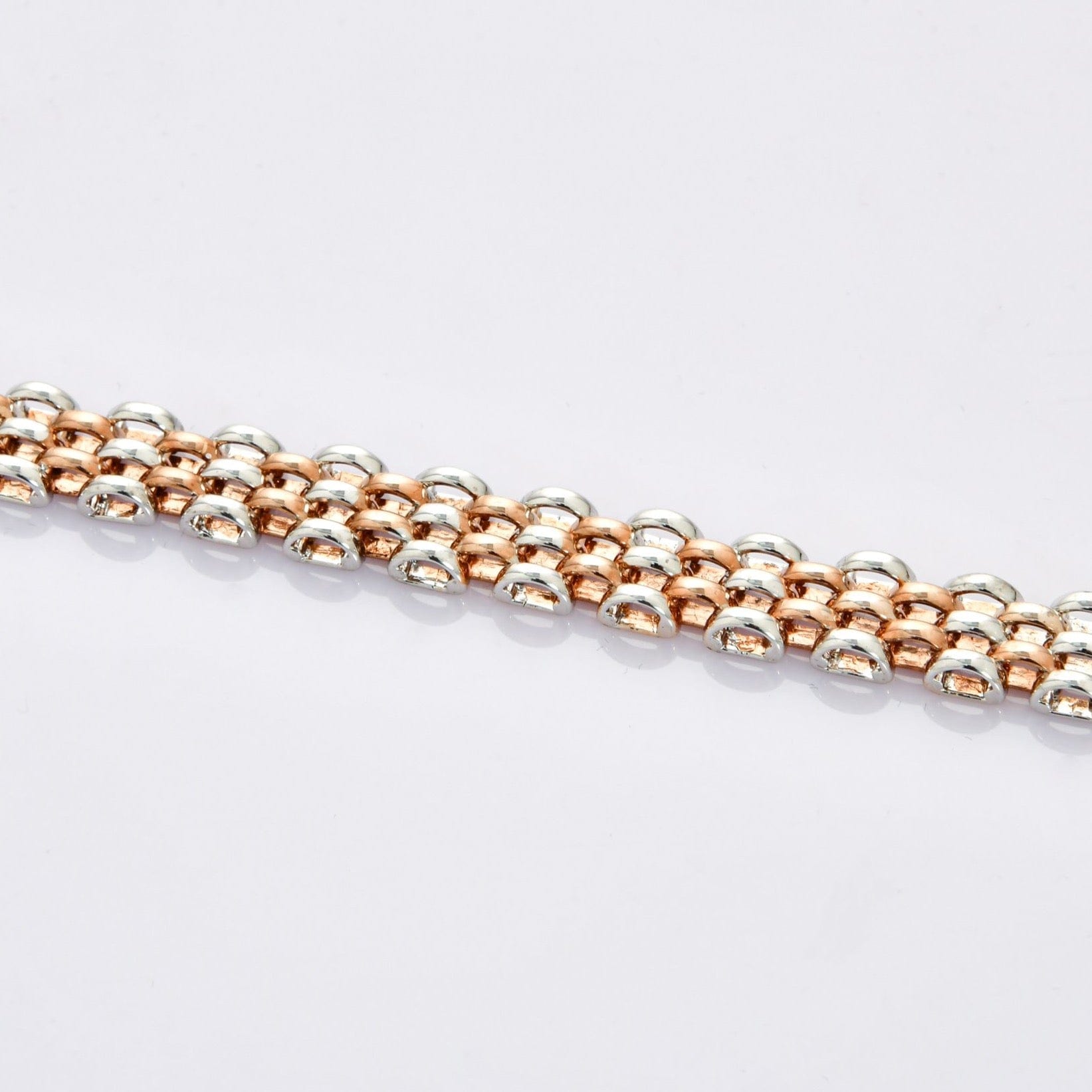 Broad Platinum & Rose Gold Bracelet for Men JL PTB 708