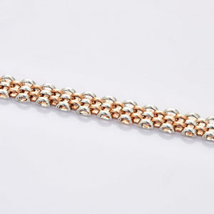 Broad Platinum & Rose Gold Bracelet for Men JL PTB 708