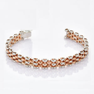 Broad Platinum & Rose Gold Bracelet for Men JL PTB 708