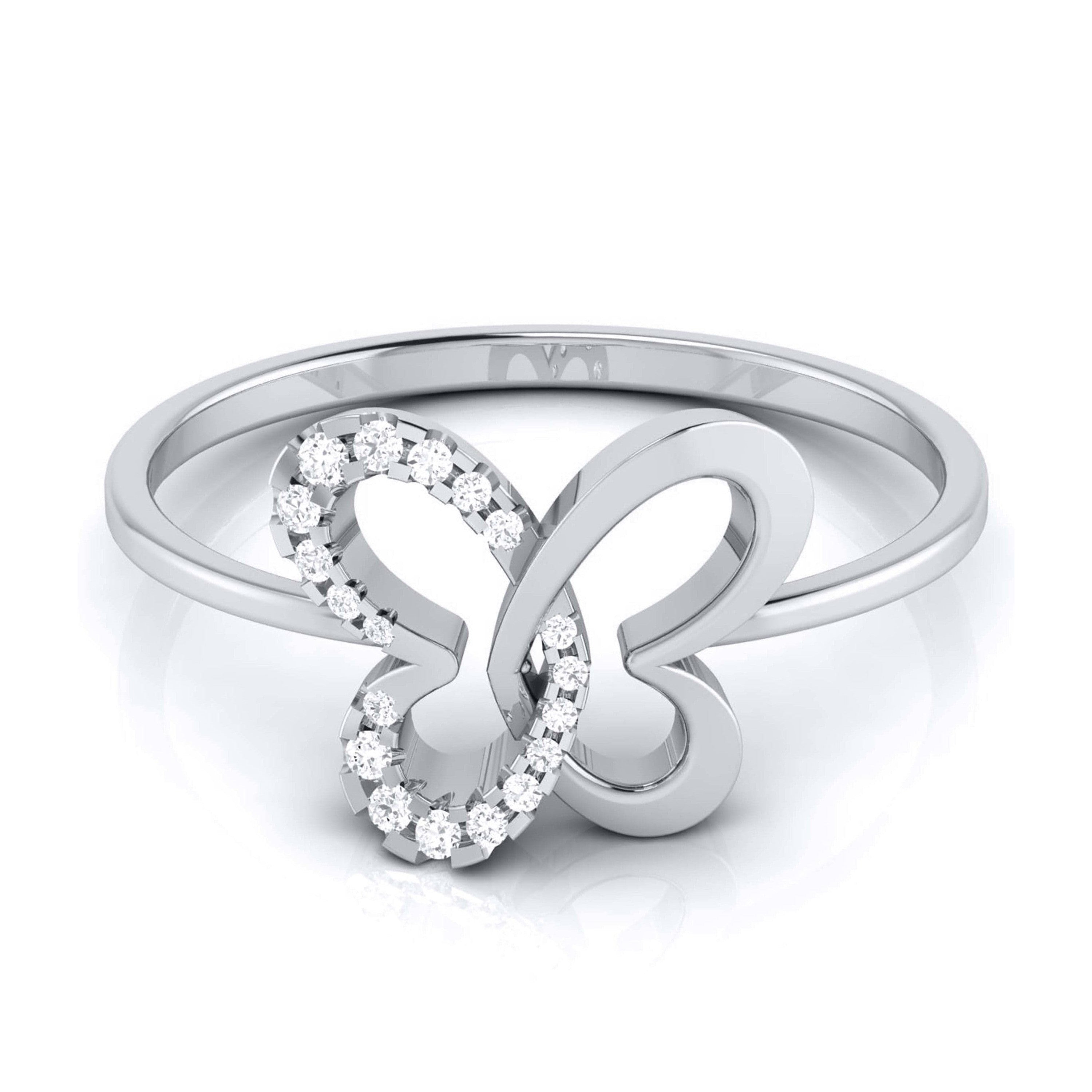 Butterfly Platinum Diamond Ring for Women JL PT LR 132