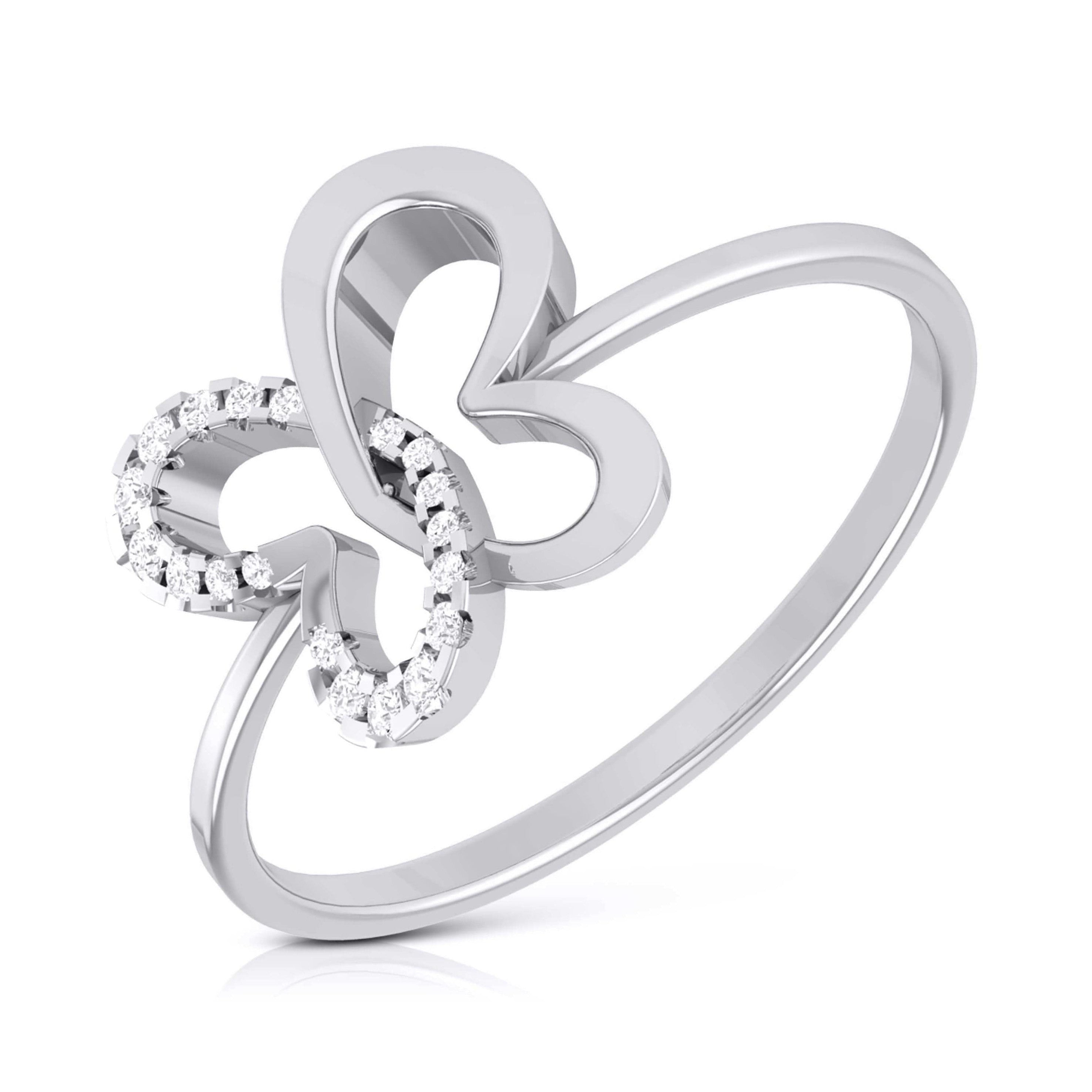 Butterfly Platinum Diamond Ring for Women JL PT LR 132