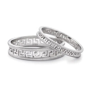 Carved Out Platinum Love Bands JL PT 135