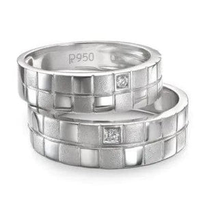 Chess Inspired Couple Bands in Platinum JL PT 423