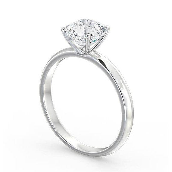 Classic 4 Prong Platinum Cushion Cut Solitaire Ring