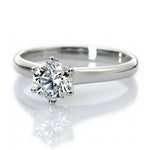 Load image into Gallery viewer, Classic 6 Prong Solitaire Ring made in Platinum SKU 0011
