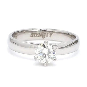 Classic 6 Prong Solitaire Ring made in Platinum SKU 0011