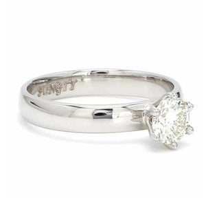 Classic 6 Prong Solitaire Ring made in Platinum SKU 0011