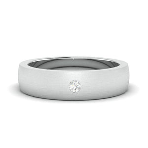 Classic Matte Finish Single Diamond Platinum Ring JL PT 679