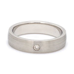 Load image into Gallery viewer, Classic Matte Finish Single Diamond Platinum Ring JL PT 679
