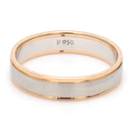 Load image into Gallery viewer, Classic Plain Platinum Couple Rings With a Rose Gold Border JL PT 633
