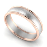 Load image into Gallery viewer, Classic Plain Platinum Couple Rings With a Rose Gold Border JL PT 633
